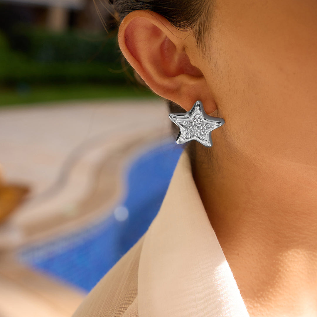 Bling star big studs silver