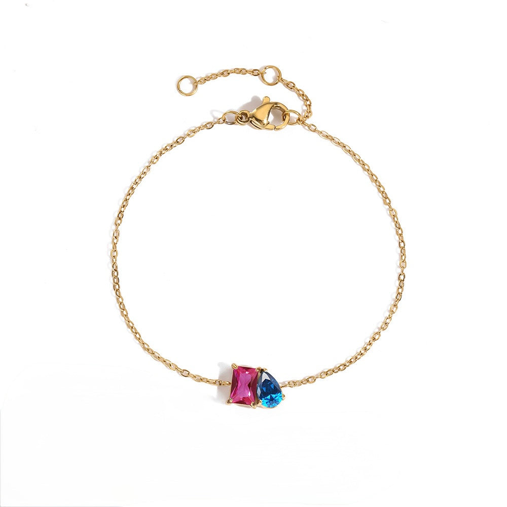 Toi et moi birthstone bracelet ( pre - order )