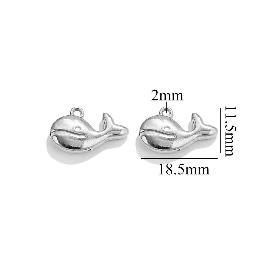 Silver whale charm