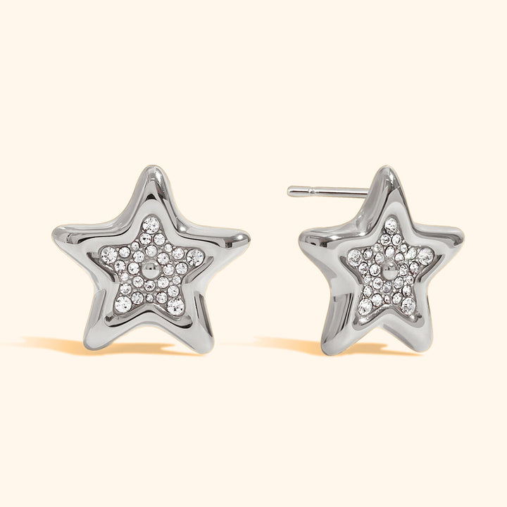 Bling star big studs silver
