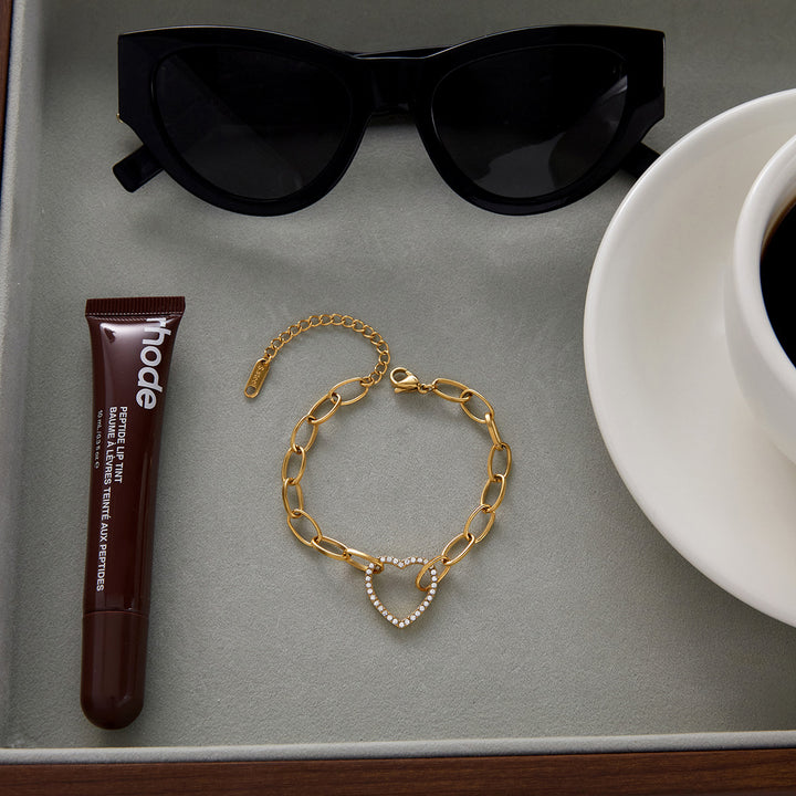 Bling heart bracelet