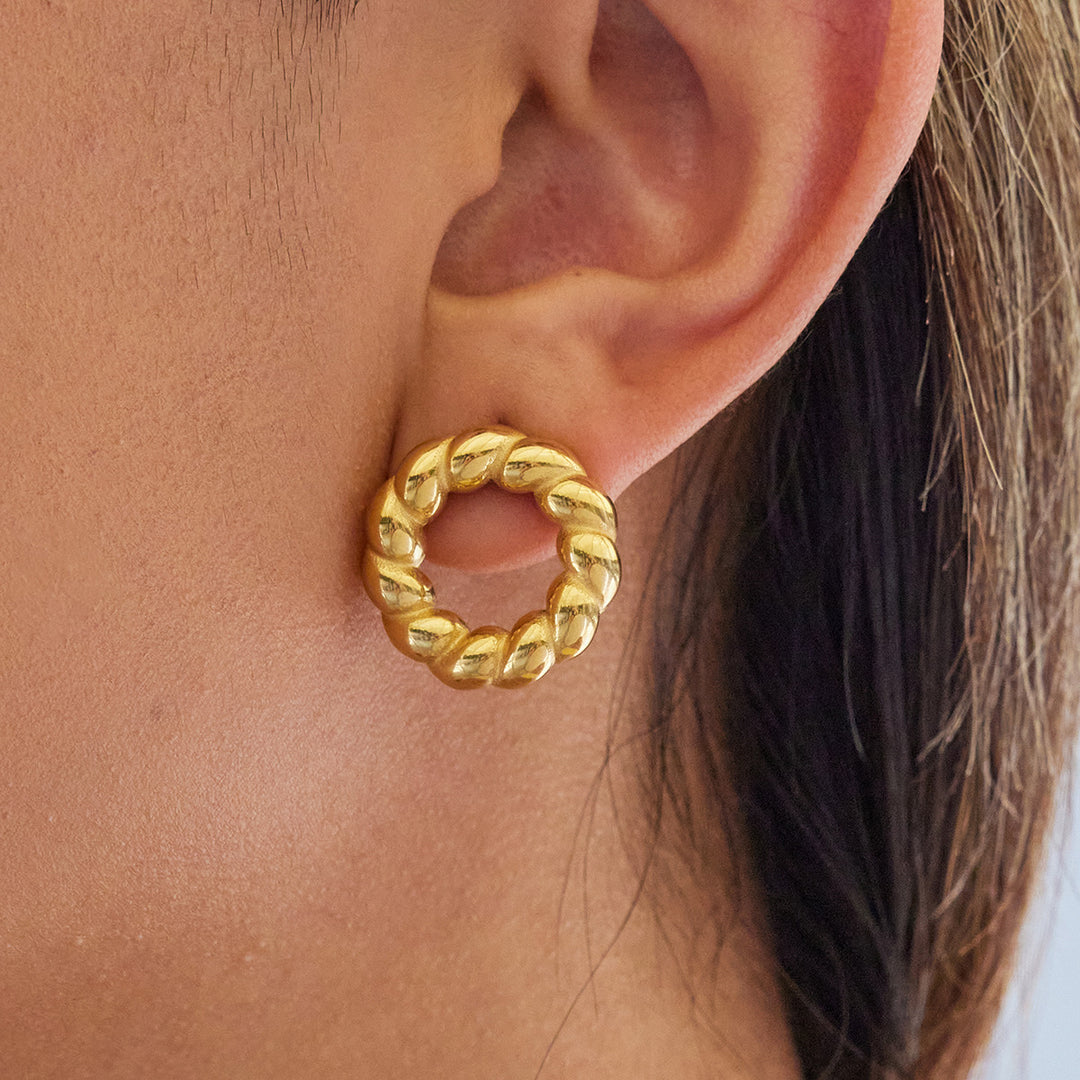 Braided circle earrings