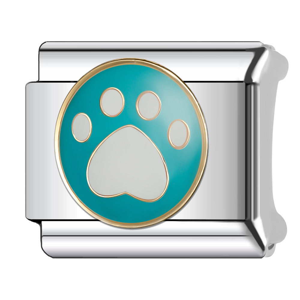 Blue paw italian charm