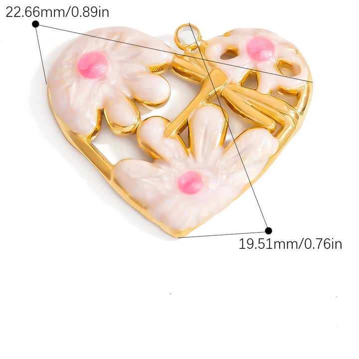Flowers heart charm