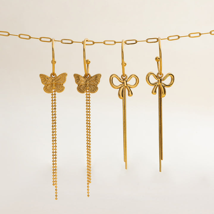 Dangling butterfly earrings