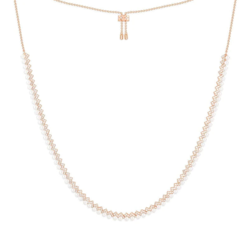 Perla necklace rose gold -LUXE