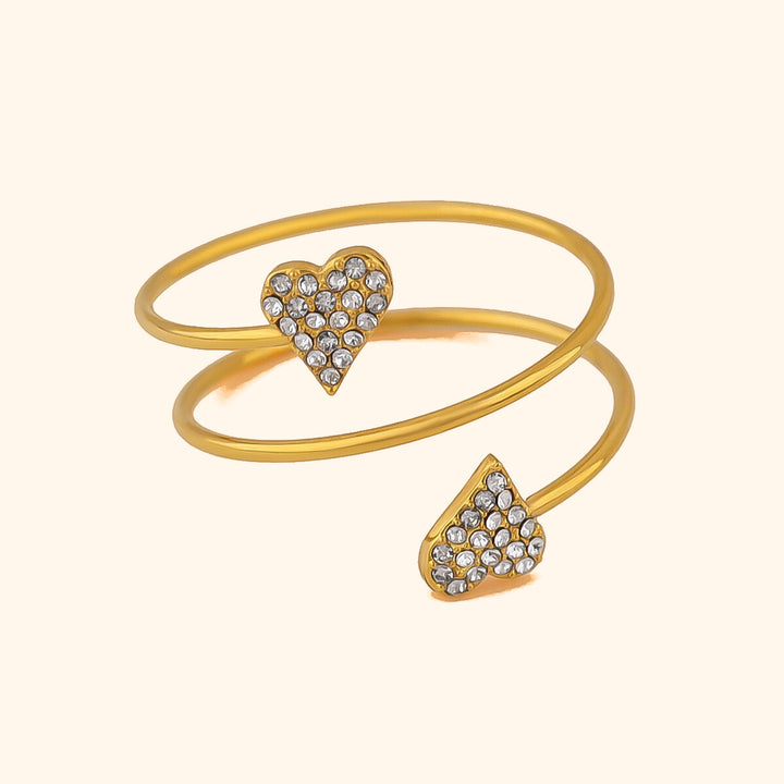 Double wrap heart ring