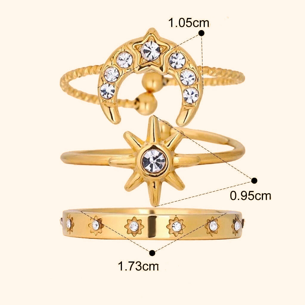 Lunar set of three rings