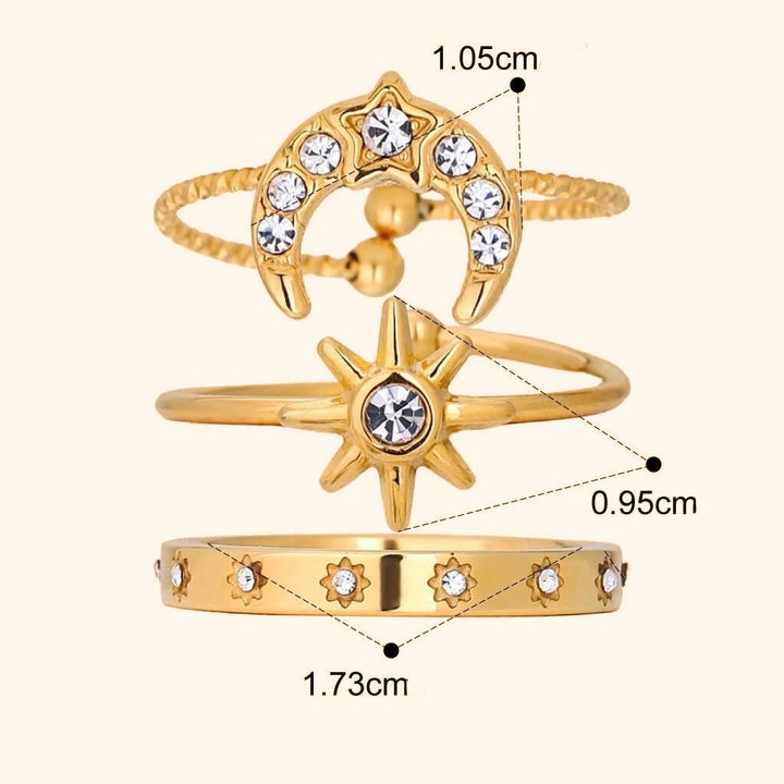 Lunar set of three rings