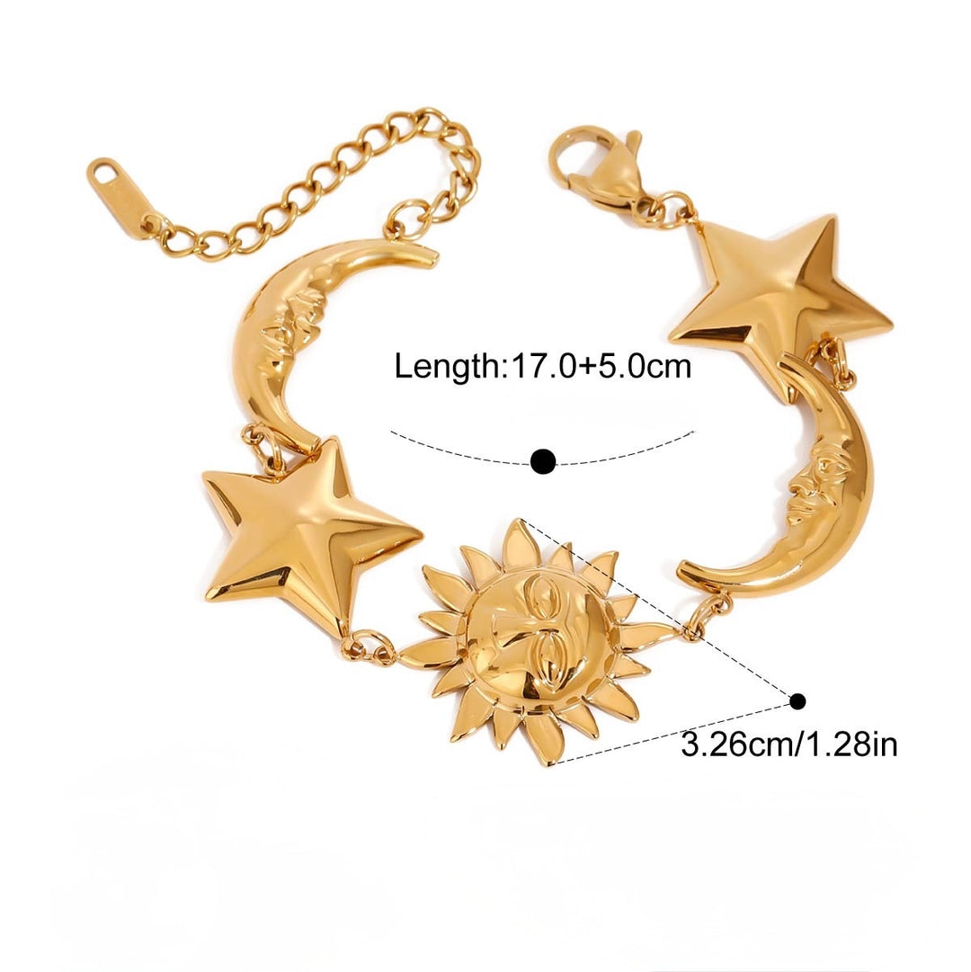 Chunky sun & moon big bracelet