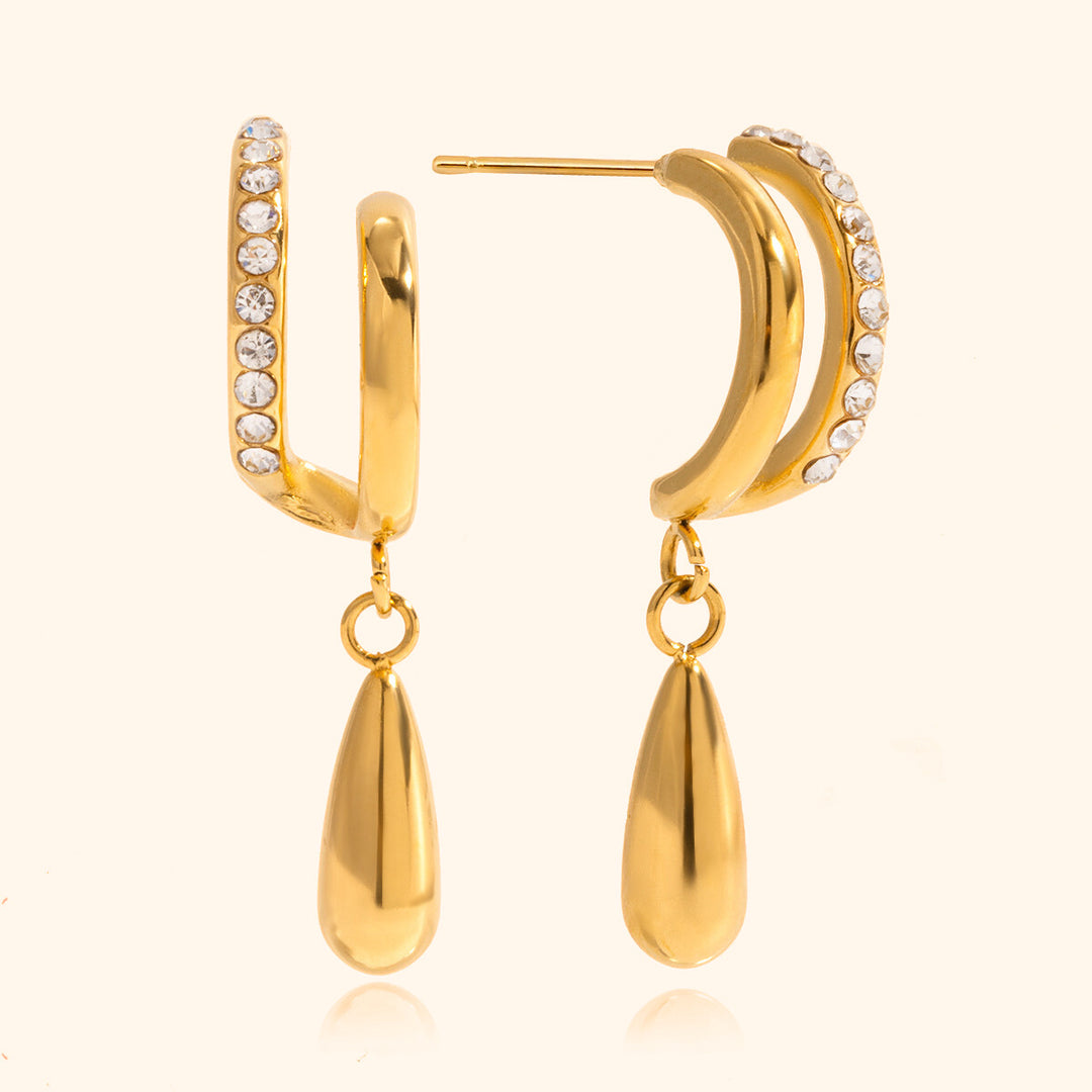 Double hoop dangling earrings