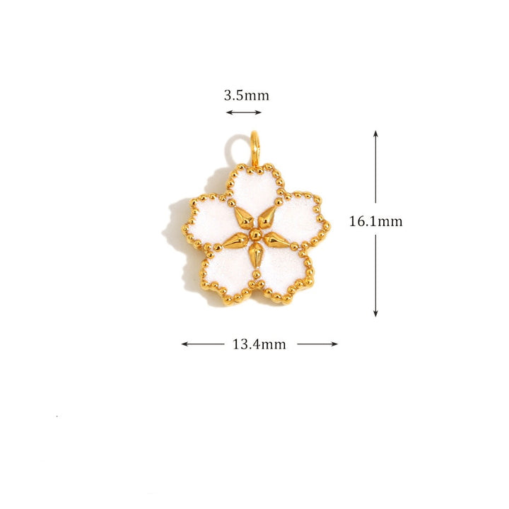 White sandblasted flower charm