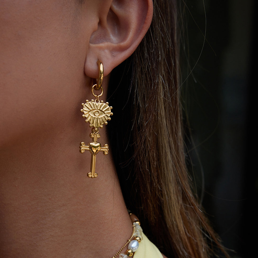 Egyptian cross earrings