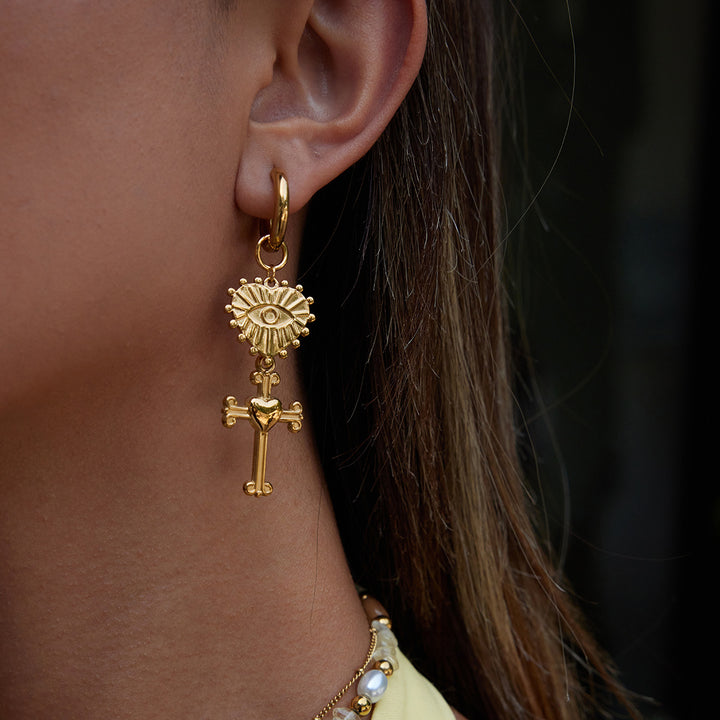 Egyptian cross earrings