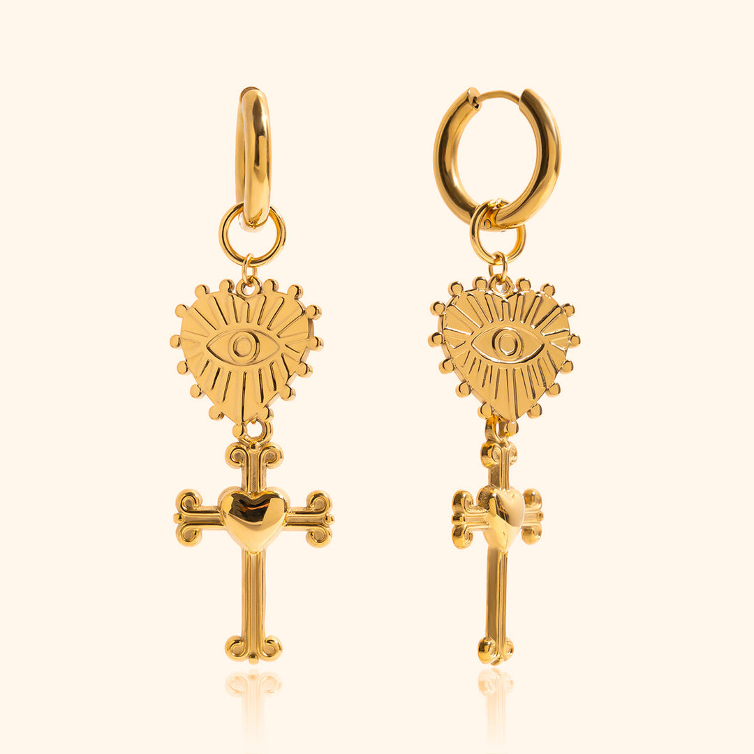 Egyptian cross earrings