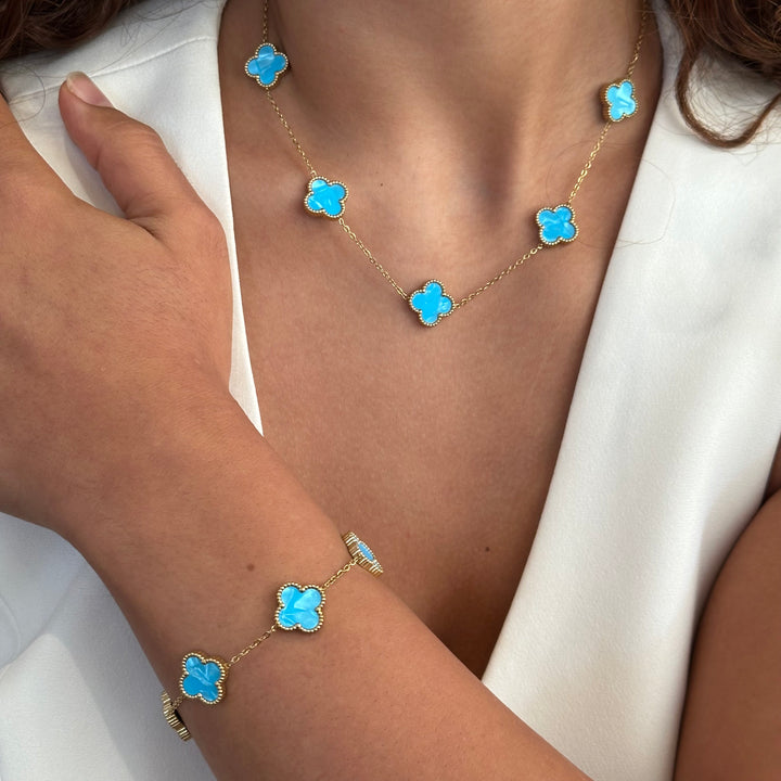 Limited edition clover bracelet -Ocean blue