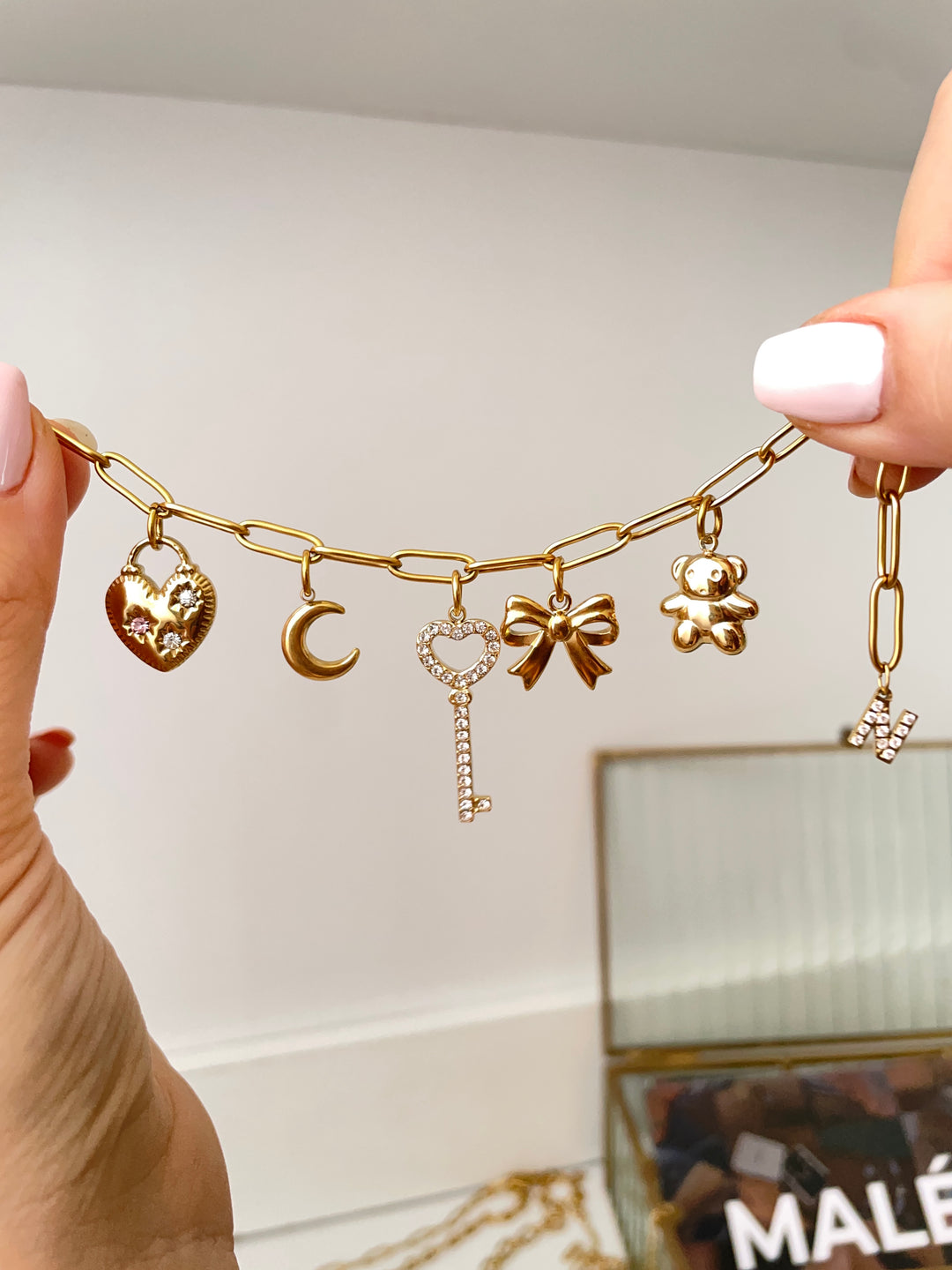Small Sparkle letter charm