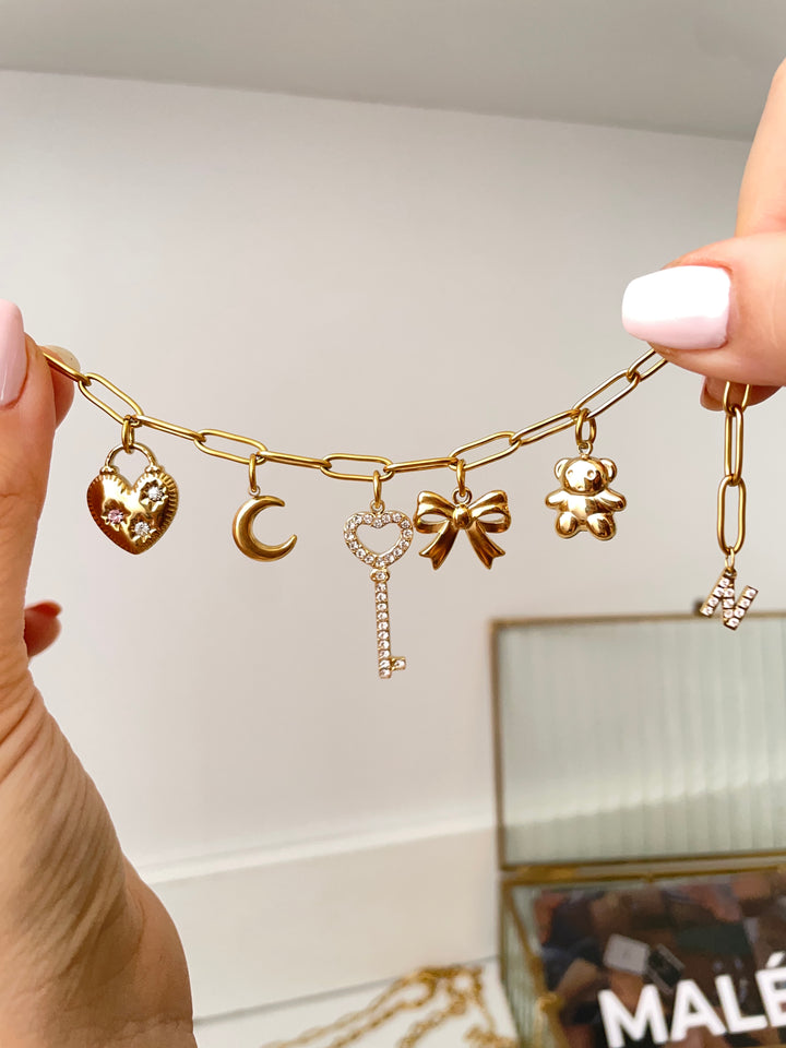 Small Sparkle letter charm