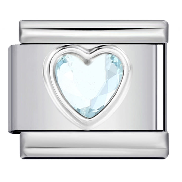 Crystal heart italian charm