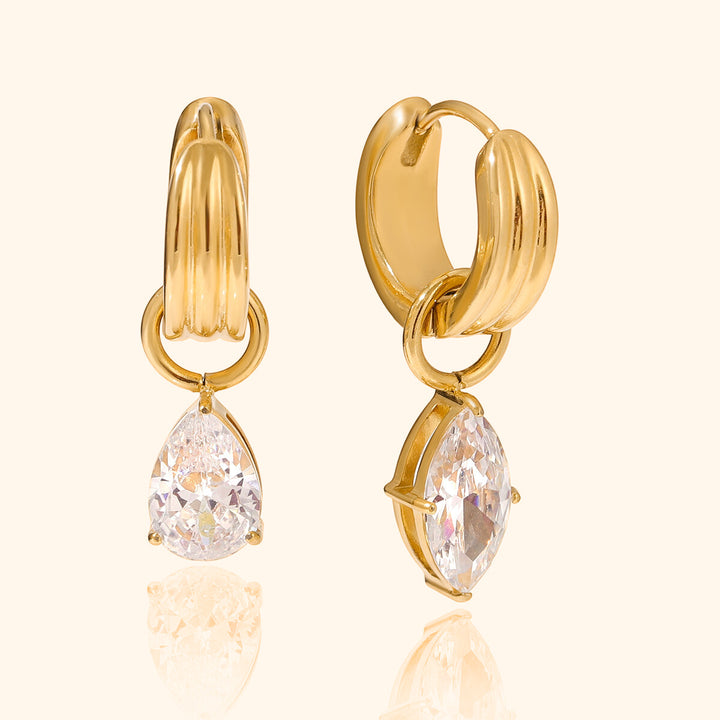Pear and marquise earrings