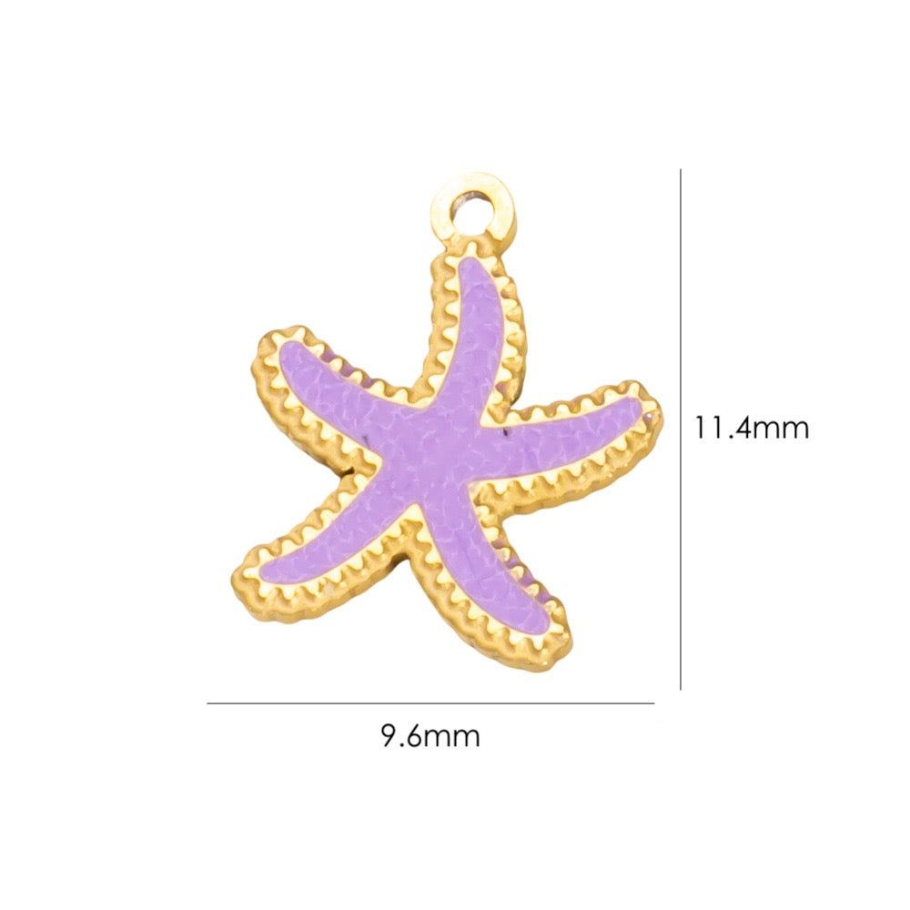 Small purple starfish charm