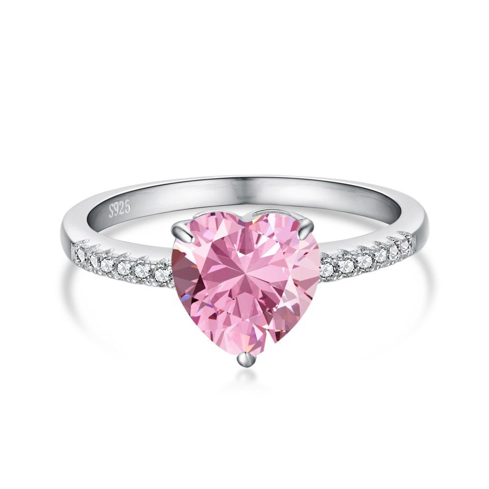 Amore pink ring -sterling silver