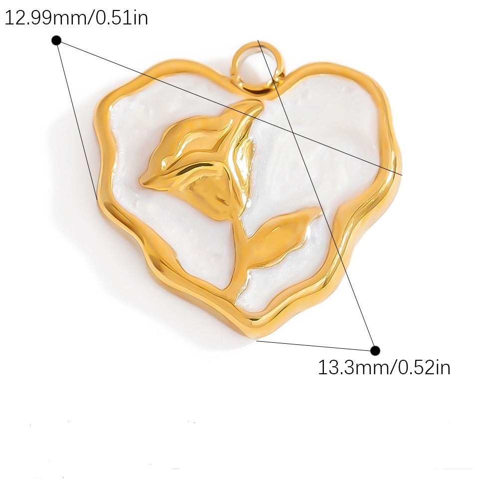 Rose heart charm