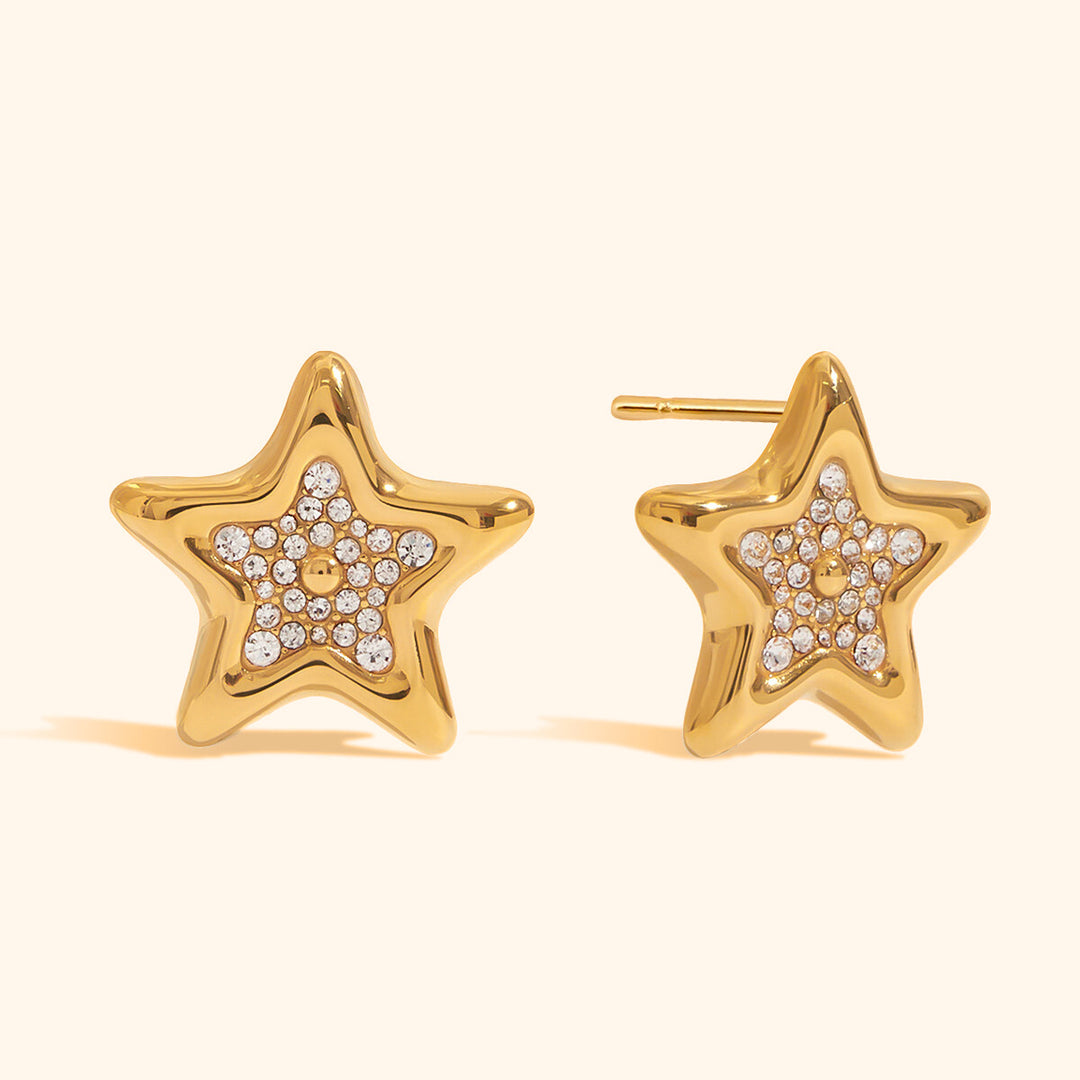 Bling star big studs gold
