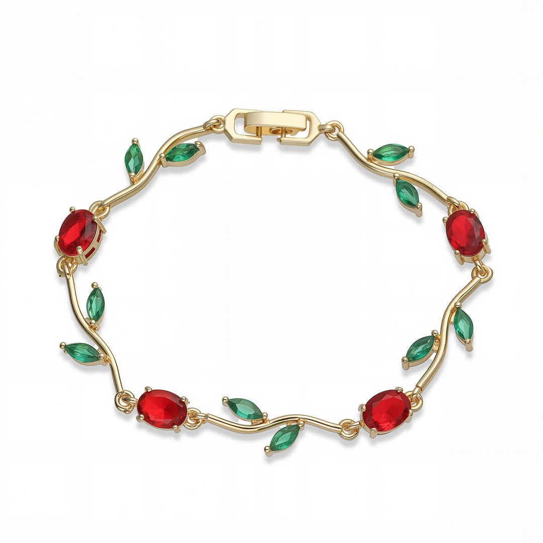 Red tulip bracelet - gold ( pre-order )