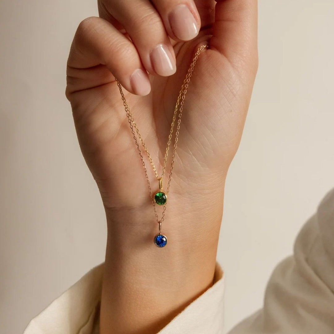 Birthstone dainty necklace