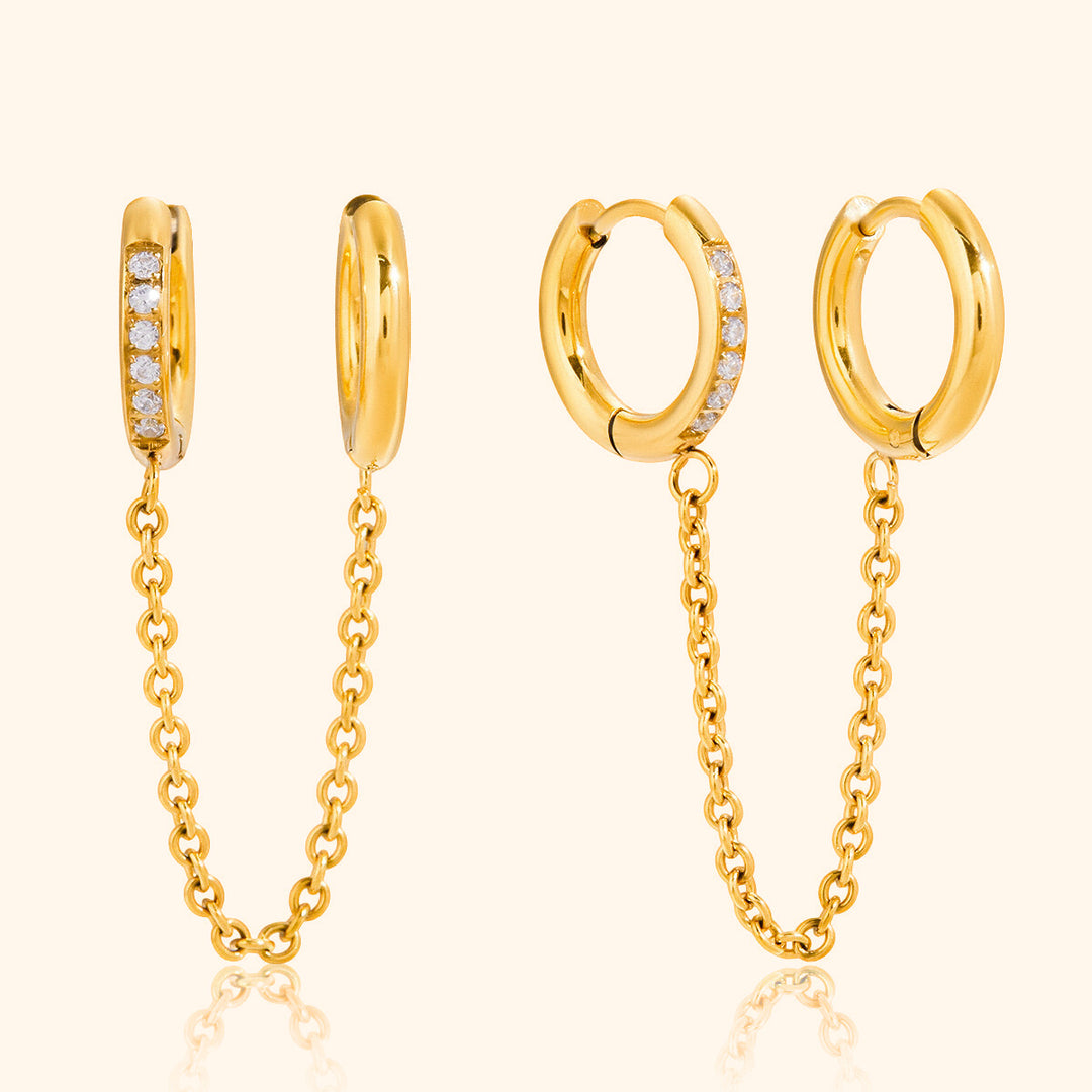 Double hoop earrings ( pair )