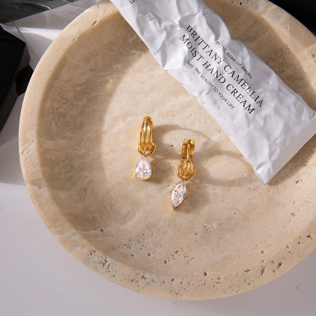 Pear and marquise earrings