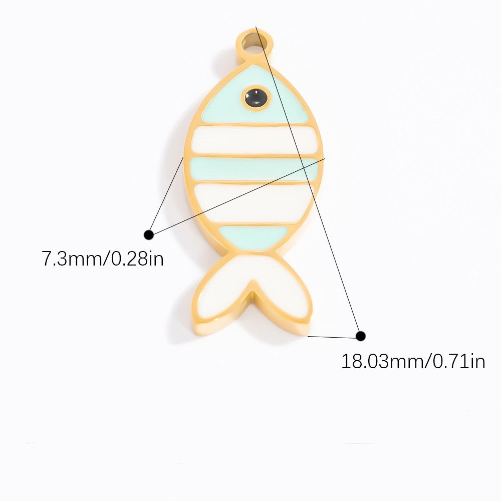 Baby blue fish charm