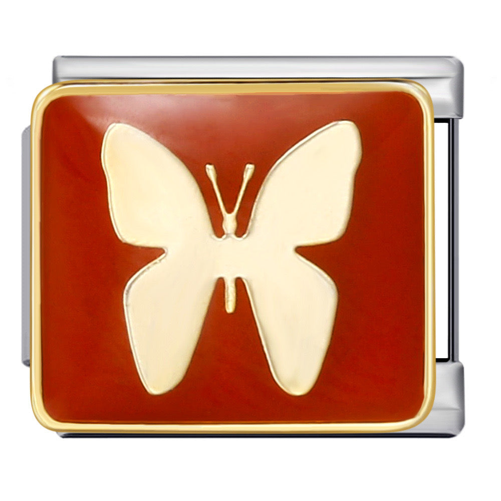 Brown butterfly italian charm