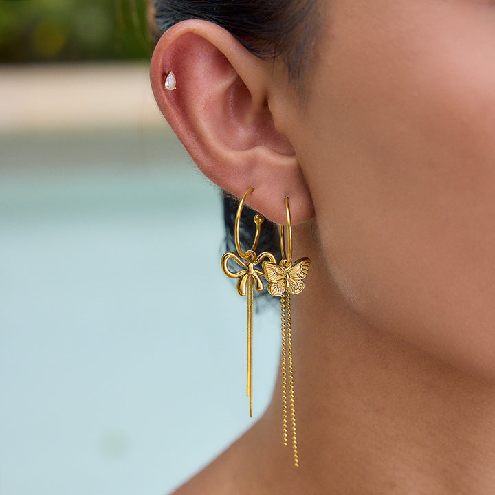 Dangling butterfly earrings