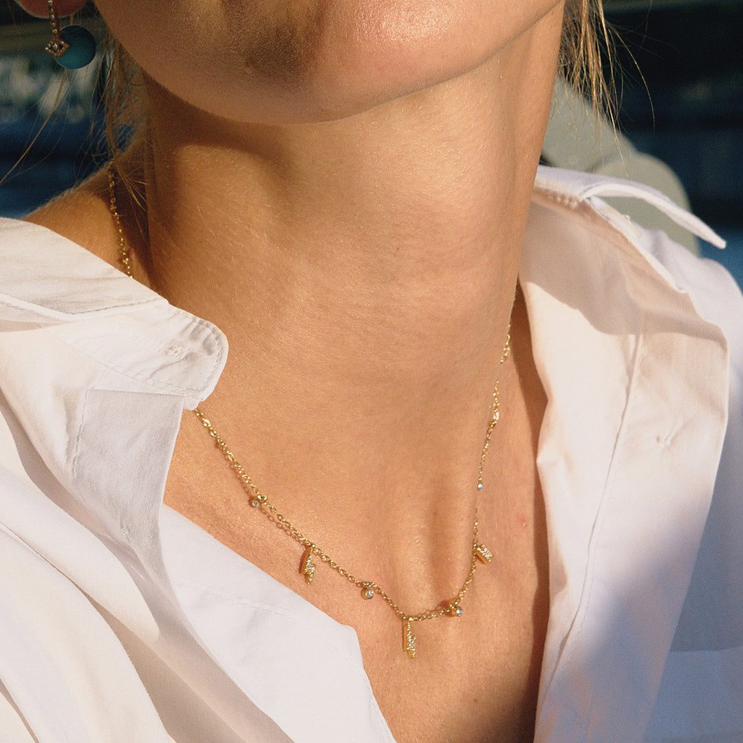 Dainty charmed necklace