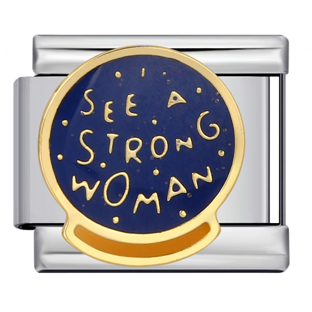 See a strong woman italian charm