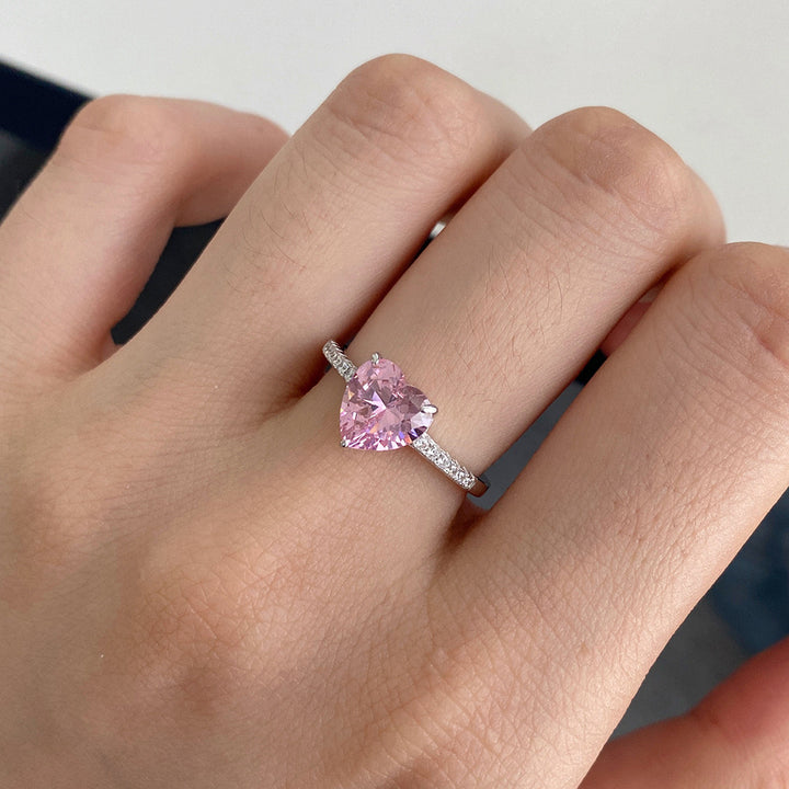 Amore pink ring -sterling silver