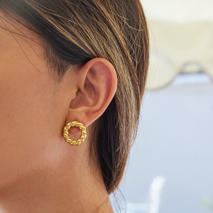 Braided circle earrings