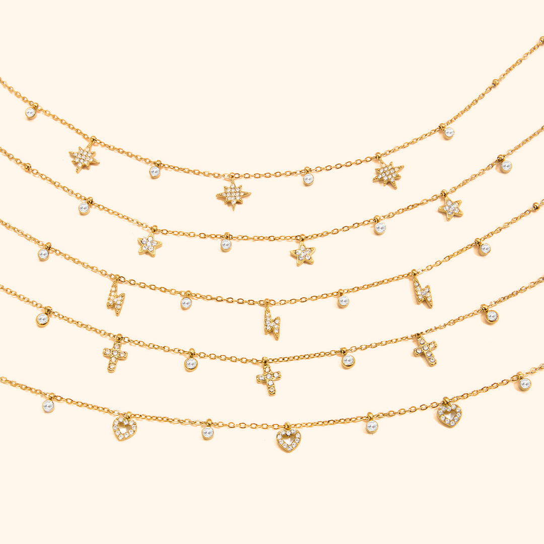 Dainty charmed necklace