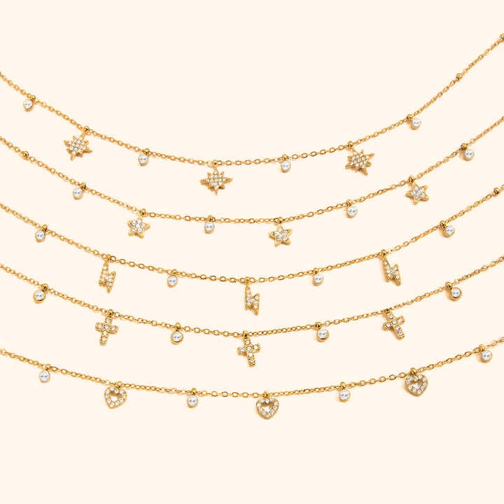 Dainty charmed necklace