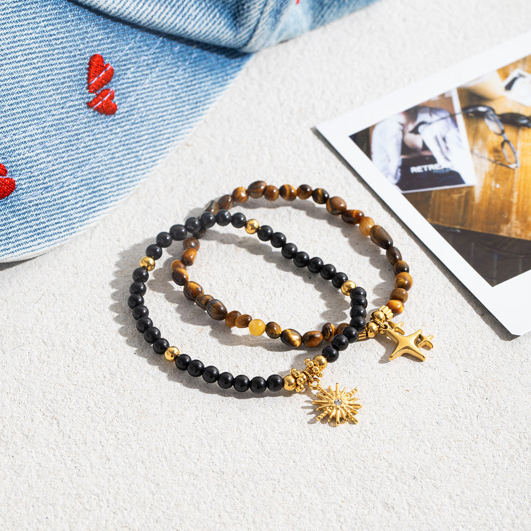 Black onyx sun bracelet