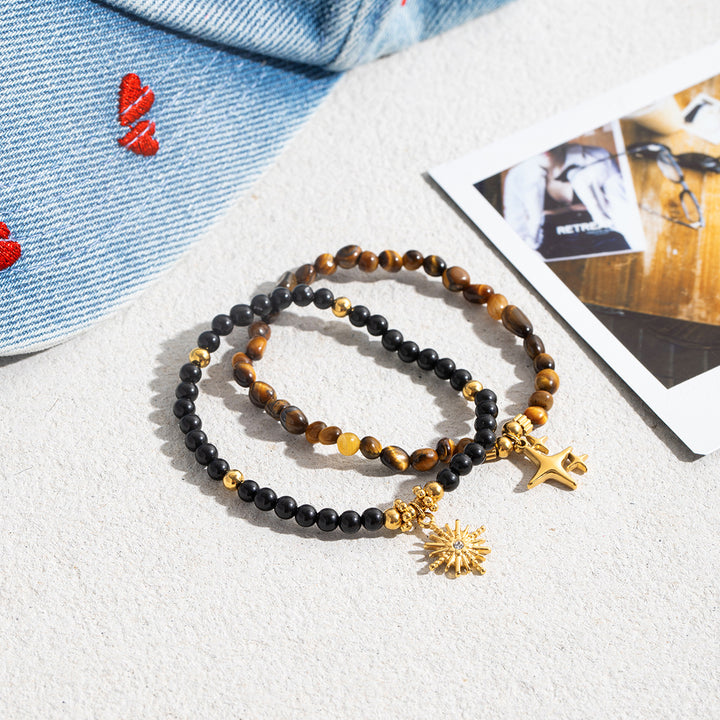 Black onyx sun bracelet