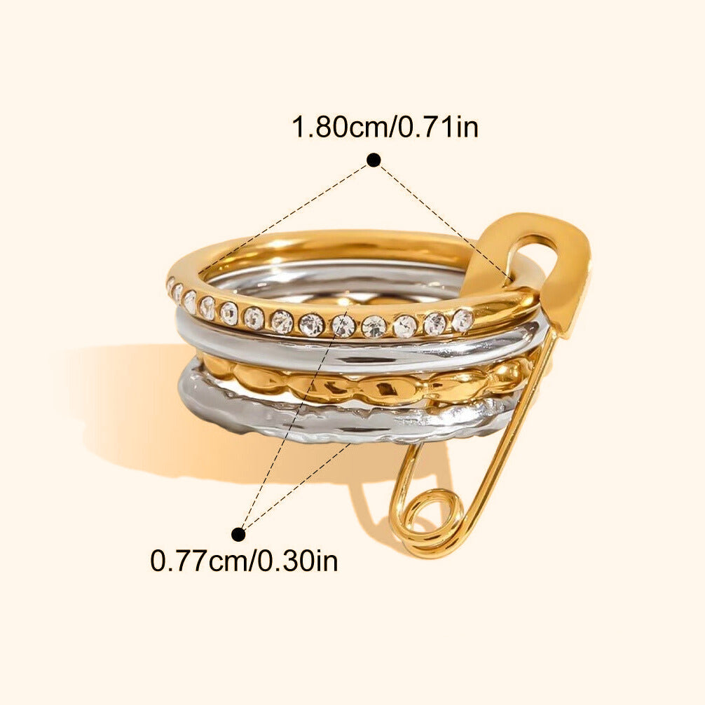 Stacked pin ring style 2