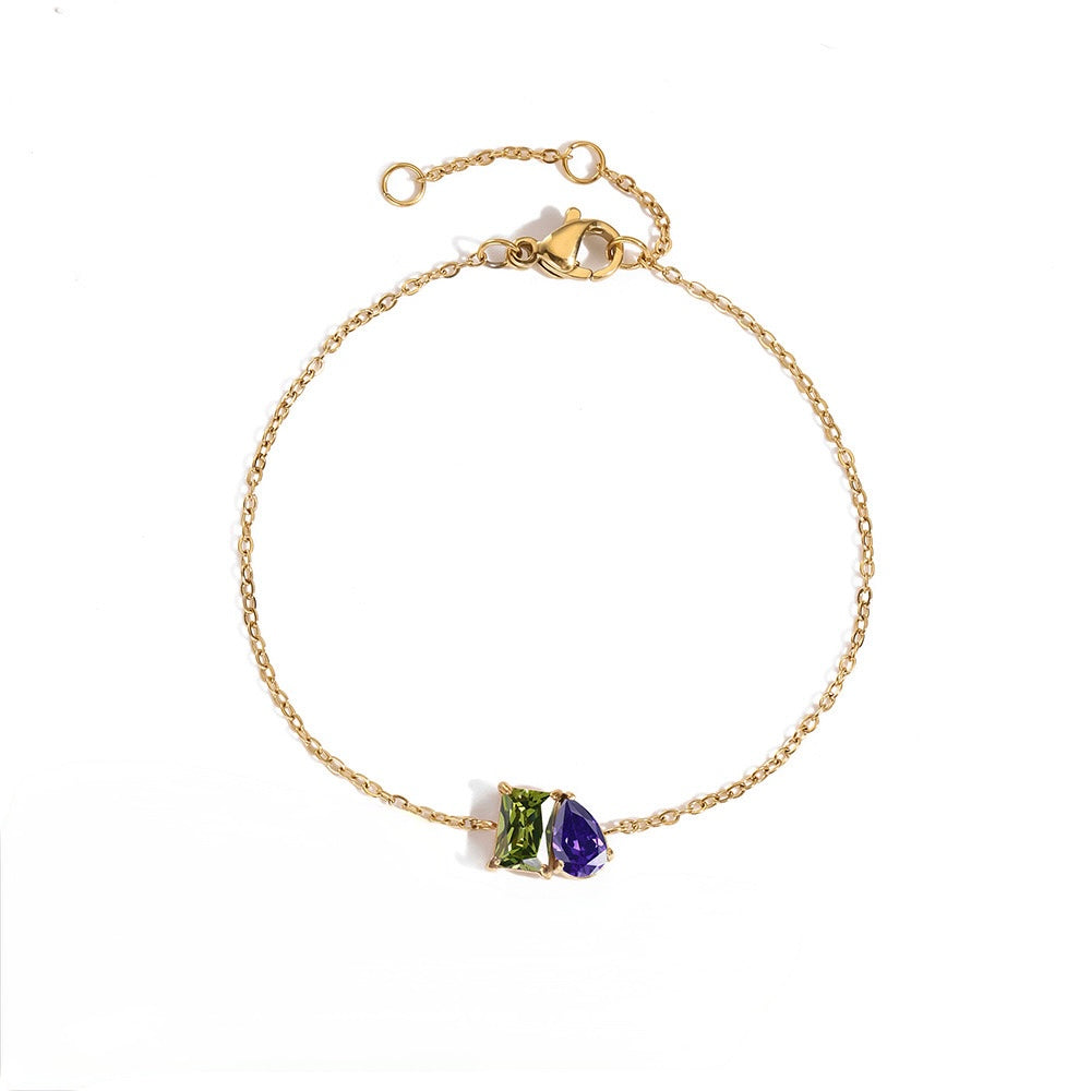 Toi et moi birthstone bracelet ( pre - order )