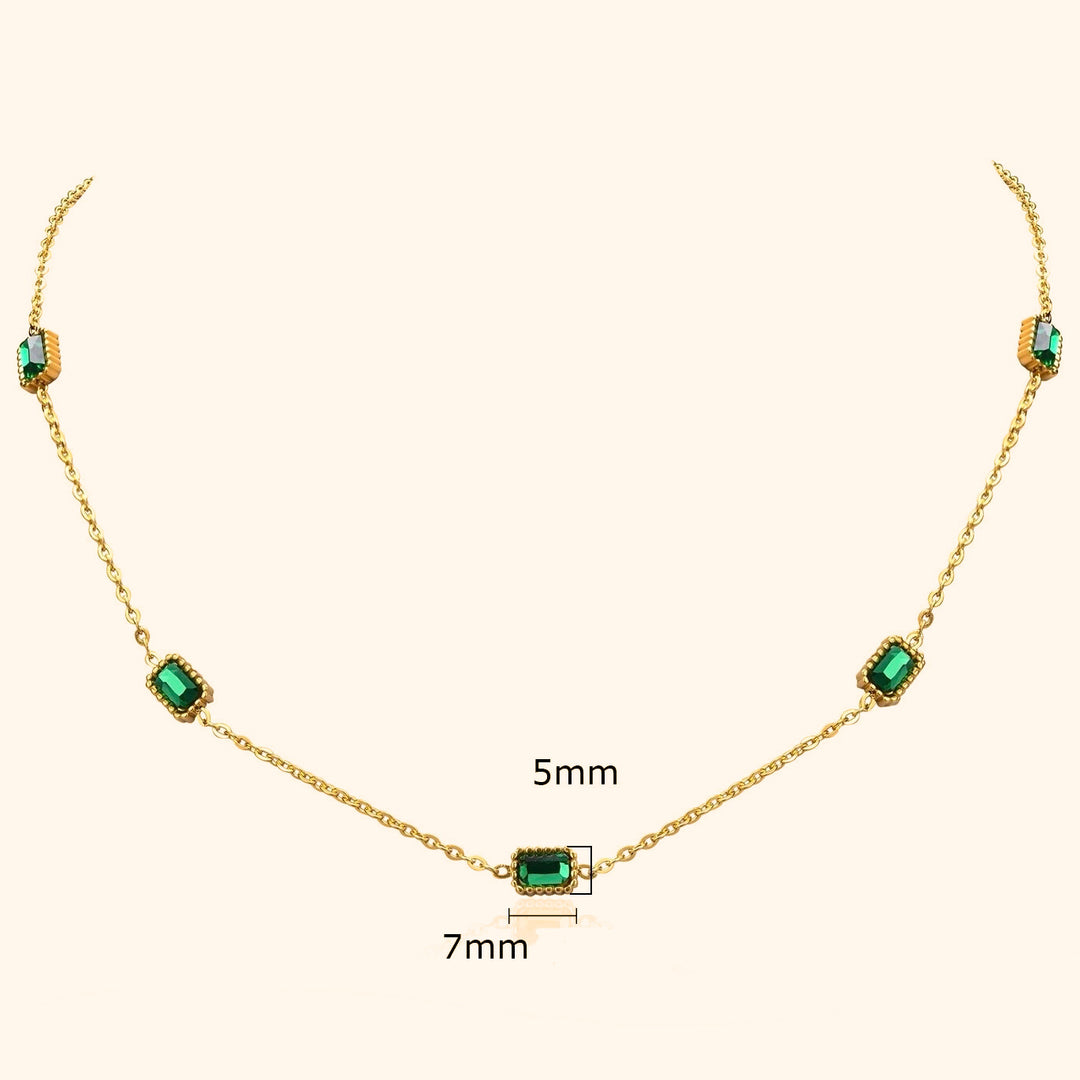Dainty emerald necklace