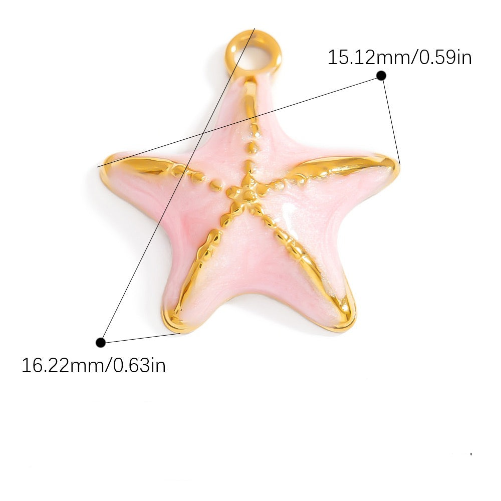 Baby pink starfish charm