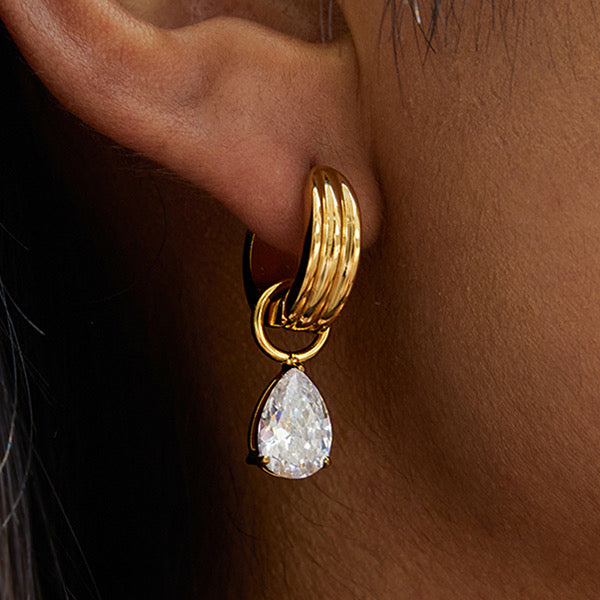 Pear and marquise earrings