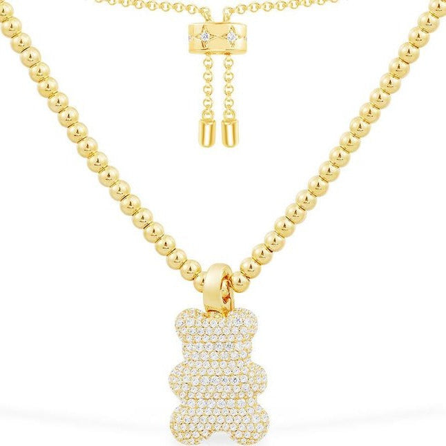 Golden teddy necklace -LUXE