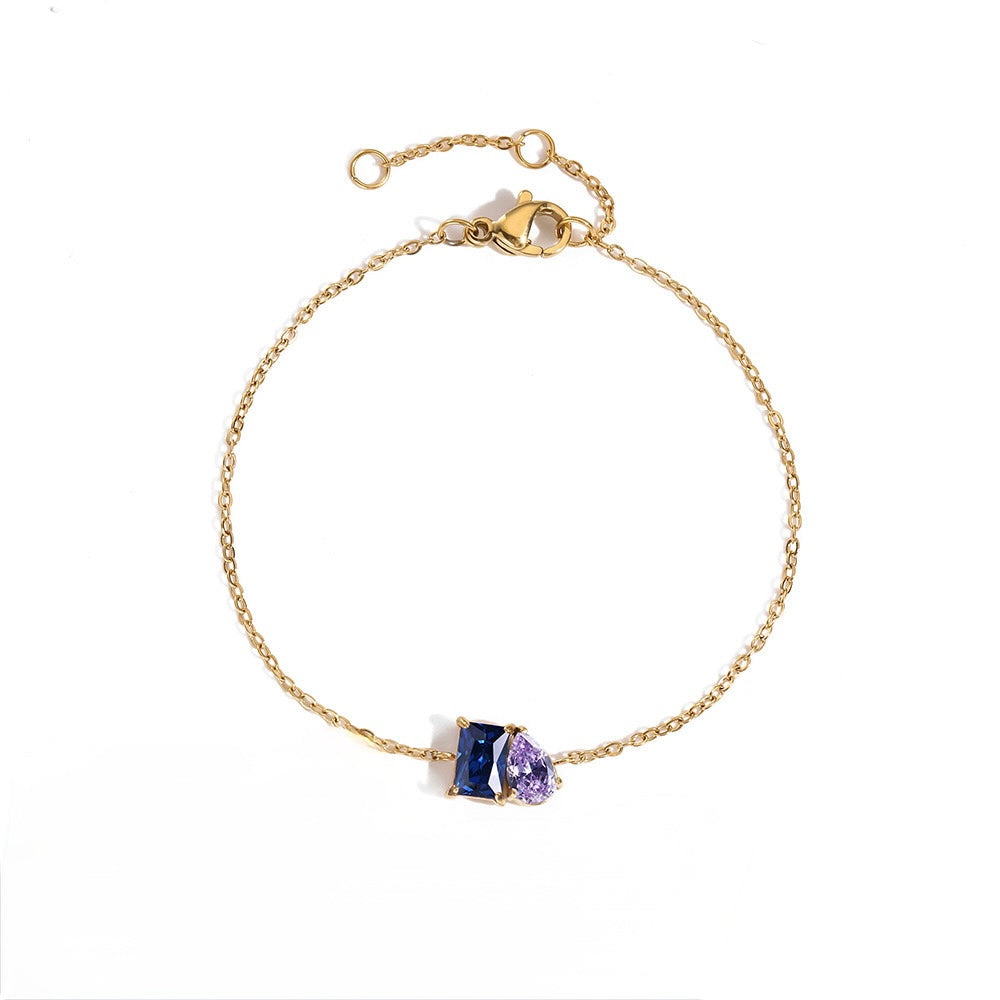 Toi et moi birthstone bracelet ( pre - order )